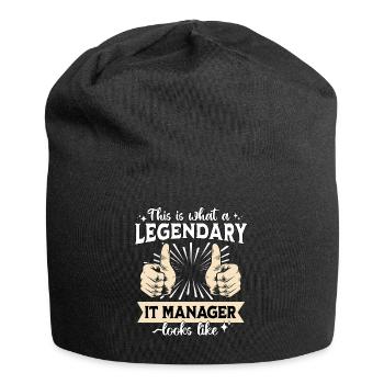 Legendärer IT Manager - Jersey-Beanie - Schwarz - Vorne