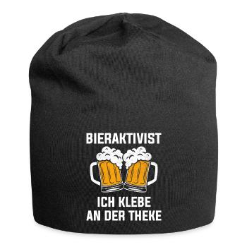 BIERAKTIVIST - ICH KLEBE AN DER THEKE - Jersey-Beanie - Schwarz - Vorne