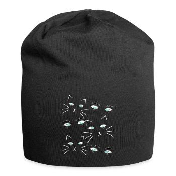 Fantasy Katzenaugen Gesicht Katzenhalter Katzen - Jersey-Beanie - Schwarz - Vorne