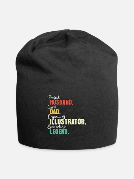 Illustrator Papa - Jersey-Beanie - Schwarz