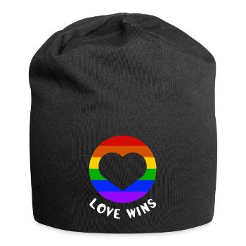 L’amour gagne - Bonnet en jersey - noir - Devant