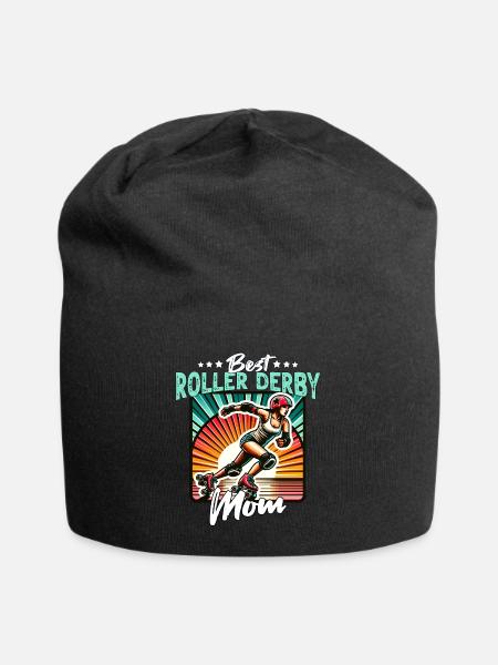 Maman Roller Derby - Bonnet en jersey - noir