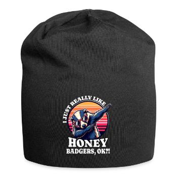 Ich Liebe Honigdachs Spruch - Jersey-Beanie - Schwarz - Vorne