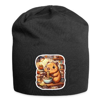 Capybara Ramen Bücher Lese Kawaii Anime - Jersey-Beanie - Schwarz - Vorne