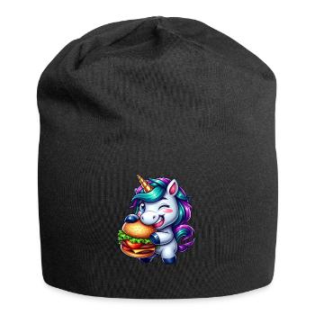 Hamburger Cheeseburger licorne - Bonnet en jersey - noir - Devant