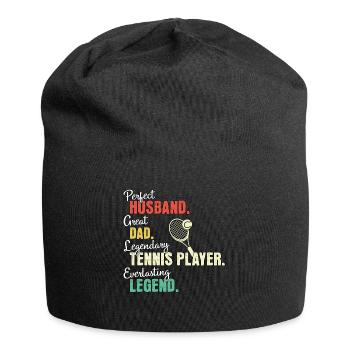 Papa joueur de tennis - Bonnet en jersey - noir - Devant