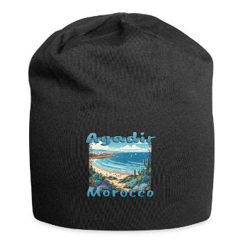 Agadir Maroc Plage Palmiers Nature Vacances - Bonnet en jersey - noir - Devant