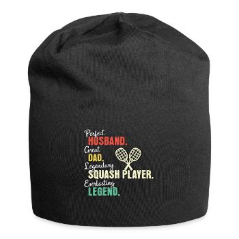 Papa joueur de squash - Bonnet en jersey - noir - Devant