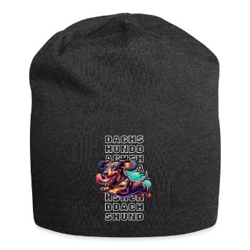 Dachshund - Jersey-Beanie - Anthrazit - Vorne