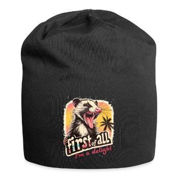 First of all I ́m a delight Opossum Retro Design - Jersey Beanie - black - Front