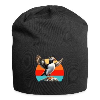 Puffin Motif - Jersey Beanie - black - Front