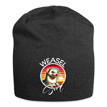 Weasel Girl - Jersey Beanie - charcoal grey - Front