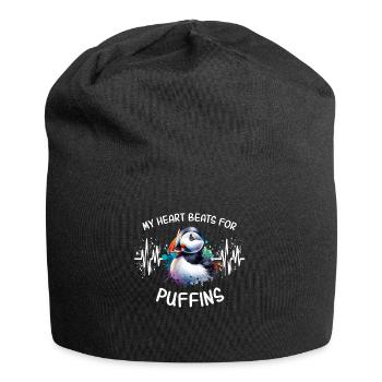 ECG Puffin Heart Line - Bonnet en jersey - noir - Devant