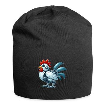 Poulet Robot Cyborg Coq Poule Mech - Bonnet en jersey - noir - Devant
