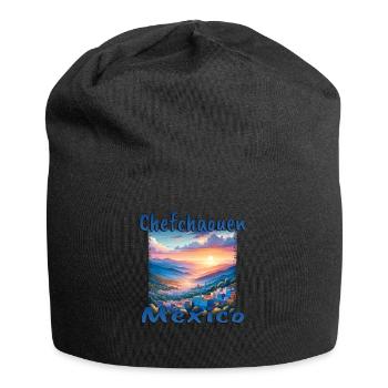 Chefchaouen Mexiko Sonnenuntergang Berge - Jersey-Beanie - Schwarz - Vorne