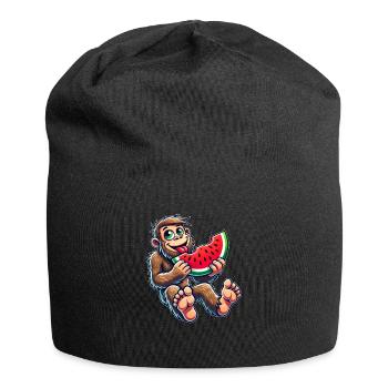 Süßer Bigfoot mit Wassermelone Fruchtig Cartoon So - Jersey-Beanie - Schwarz - Vorne