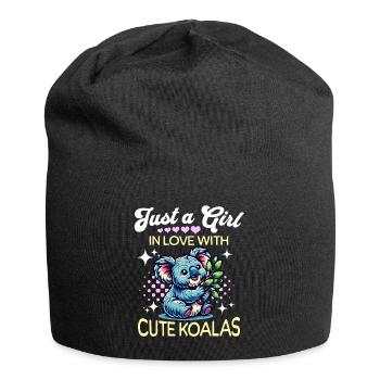 Koala Mädchen - Jersey-Beanie - Schwarz - Vorne
