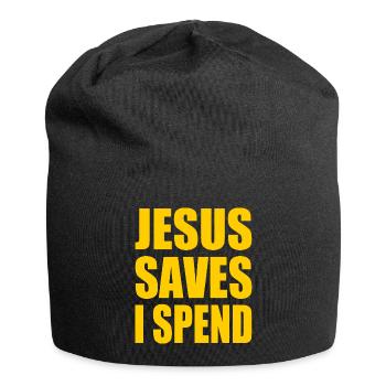 jesus saves i spend - Jersey-Beanie - Schwarz - Vorne
