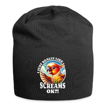 I Love Sun Parakeet Saying - Jersey Beanie - black - Front