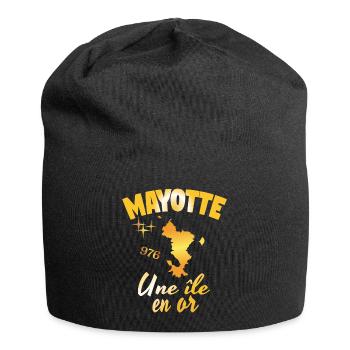Geschenkidee Grafikdesign Karte von Mayotte 976 - Jersey-Beanie - Schwarz - Vorne