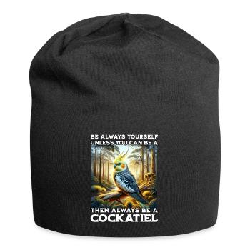 Cockatiel Saying - Jersey Beanie - black - Front