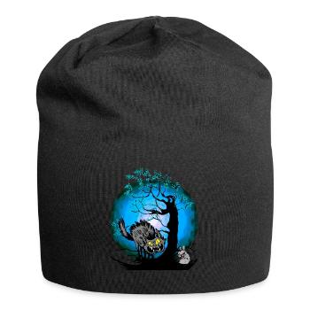Halloween Katze Katzen Maus - Jersey-Beanie - Schwarz - Vorne