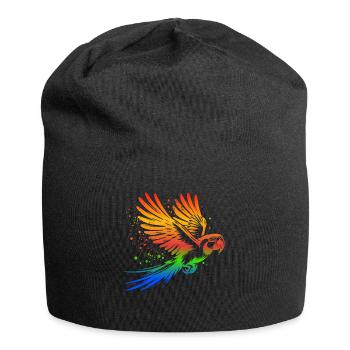 Papageie Spruch - Jersey-Beanie - Schwarz - Vorne