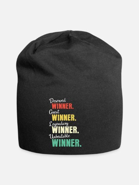 Gewinner - Jersey-Beanie - Schwarz