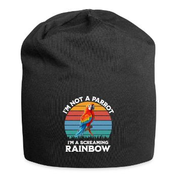 Papageie Spruch - Jersey-Beanie - Schwarz - Vorne
