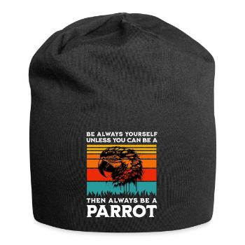Papageie Spruch - Jersey-Beanie - Schwarz - Vorne