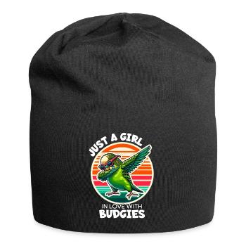 Mädchen Liebt Wellensittich - Jersey-Beanie - Schwarz - Vorne
