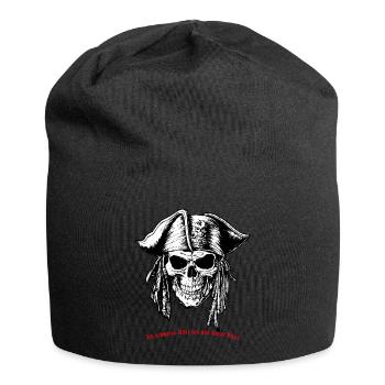 Crâne de pirate 07 2024 B Plan de travail 1 Copie 2 - Bonnet en jersey - noir - Devant