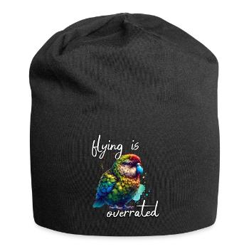Funny Night Parrot Sayings - Jersey Beanie - black - Front