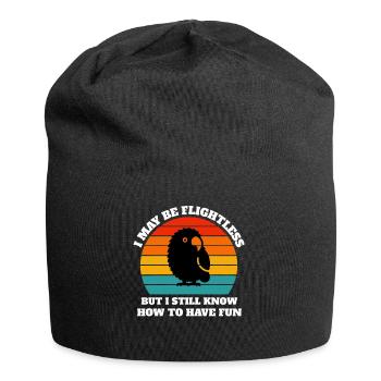 Funny Night Parrot Sayings - Jersey Beanie - black - Front