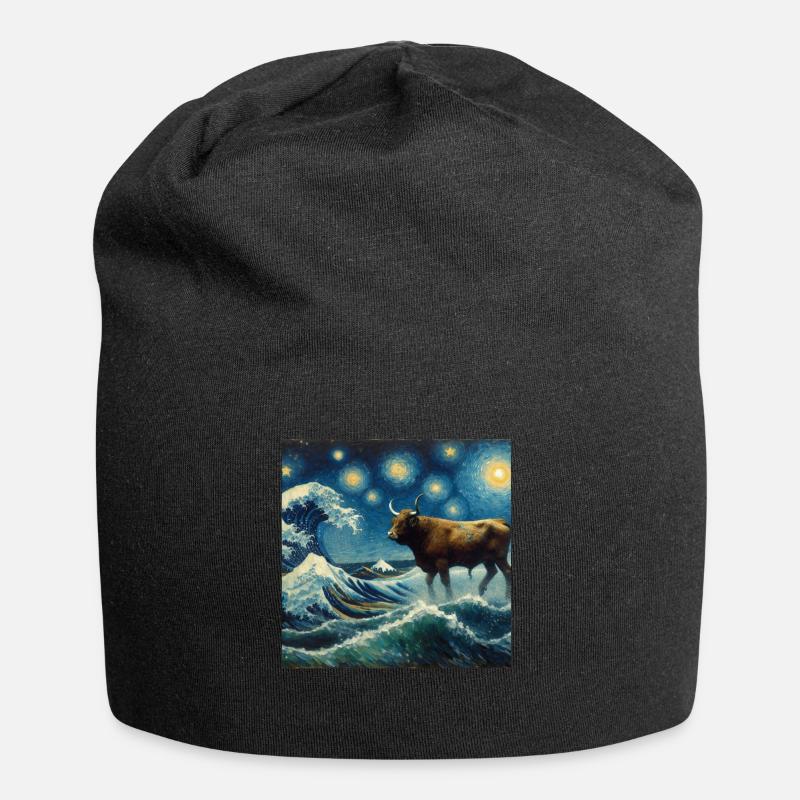 Dugong Manatee Nuit étoilée - Bonnet en jersey - noir