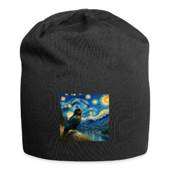 Kakapo Starry Night - Jersey Beanie - black - Front