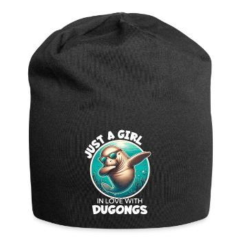 Girl Loves Manatee - Jersey Beanie - black - Front