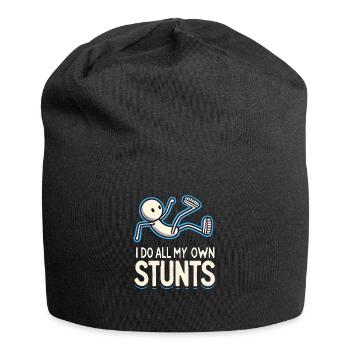 Funny Stuntman Parcours Saying Stunts Kids - Jersey Beanie - black - Front