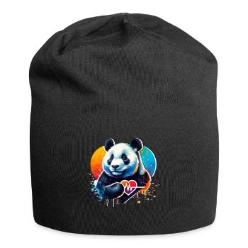 Cardio Pandabär EKG Panda - Jersey-Beanie - Schwarz - Vorne