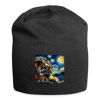 Sumatra Tiger Starry Night - Jersey Beanie - black - Front