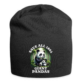 Panda Save Pandabär - Jersey-Beanie - Schwarz - Vorne