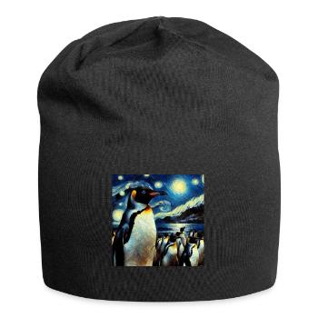 Galapagos Penguin Starry Night - Jersey Beanie - black - Front