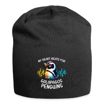 Galapagos Pinguin Herzlinie - Jersey-Beanie - Schwarz - Vorne