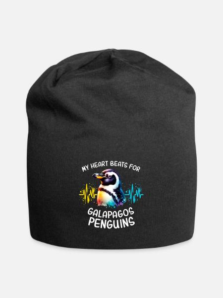 Galapagos Pinguin Herzlinie - Jersey-Beanie - Schwarz