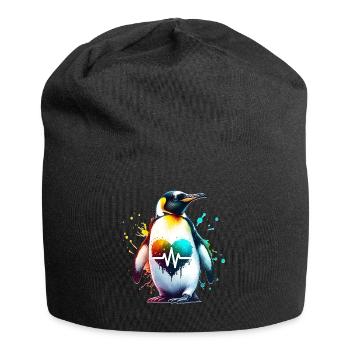 Galapagos Pinguin EKG - Jersey-Beanie - Schwarz - Vorne