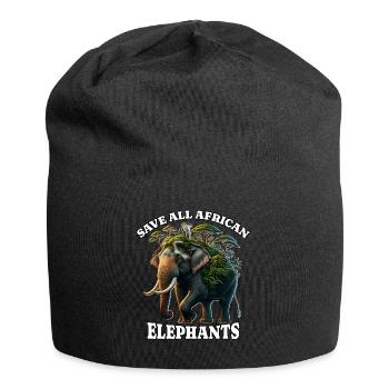 afriAfrikanischer Elefant - Jersey-Beanie - Schwarz - Vorne