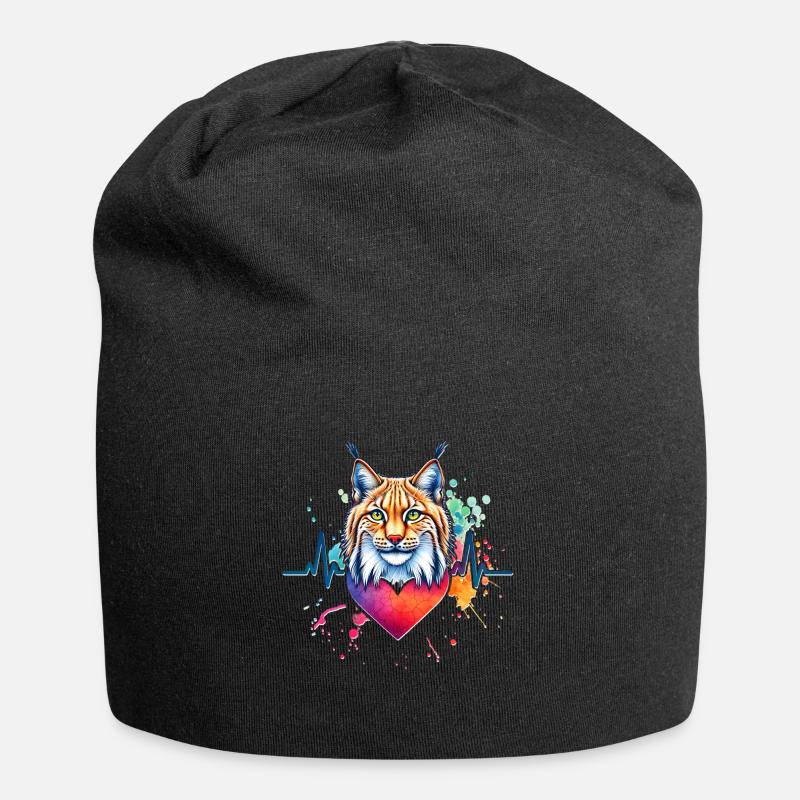 Iberischer Luchs EKG - Jersey-Beanie - Schwarz