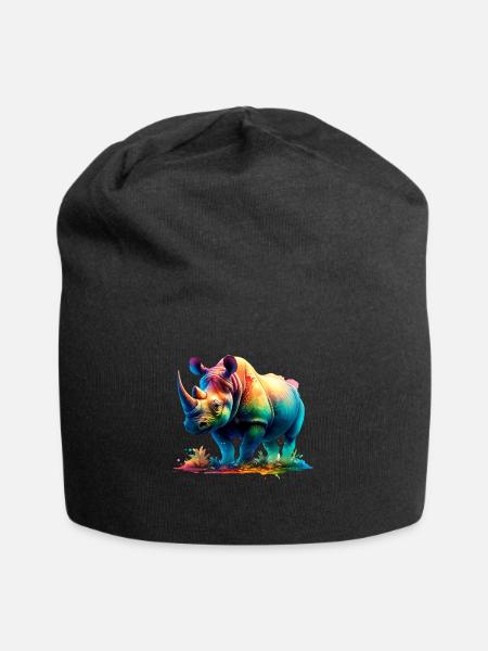 Rhino Nashorn - Jersey-Beanie - Schwarz