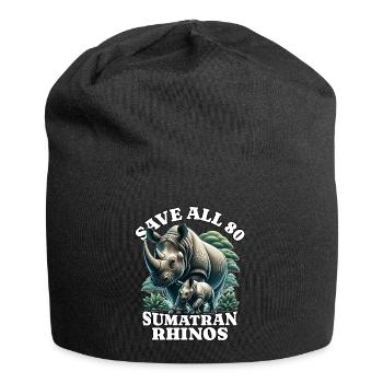 Save Rhino Nashorn - Jersey-Beanie - Schwarz - Vorne