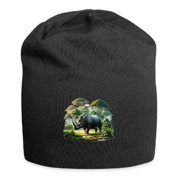Rhino Nashorn - Jersey-Beanie - Schwarz - Vorne